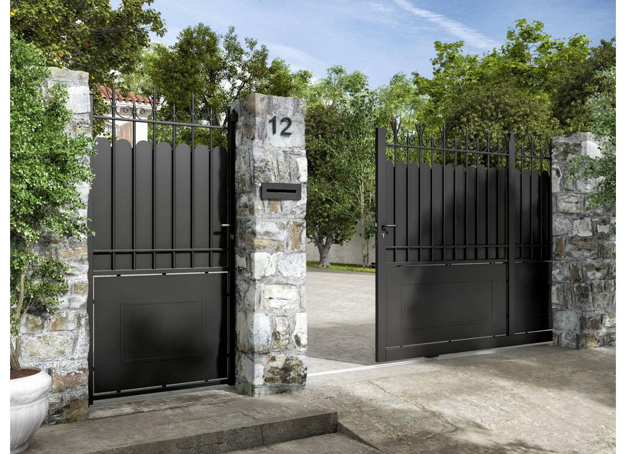 Portillon acier Modèle A plein sur mesure - Extérieur