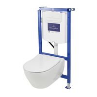 Pack WC suspendu cuvette VIC, abattant, bâti sol & mur VAL - Lapeyre